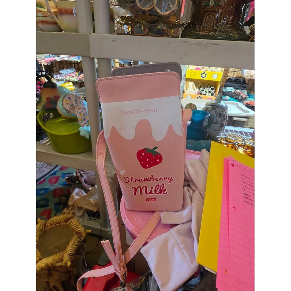AT-1 Sweet & Fresh Strawberry Milk Satchel Bag - Pink